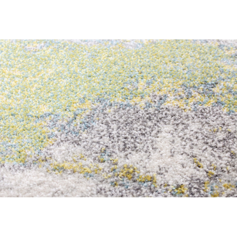 Deshawn Collection Transitional Abstract Area Rug Ivory, Runner 2'6" x 8'