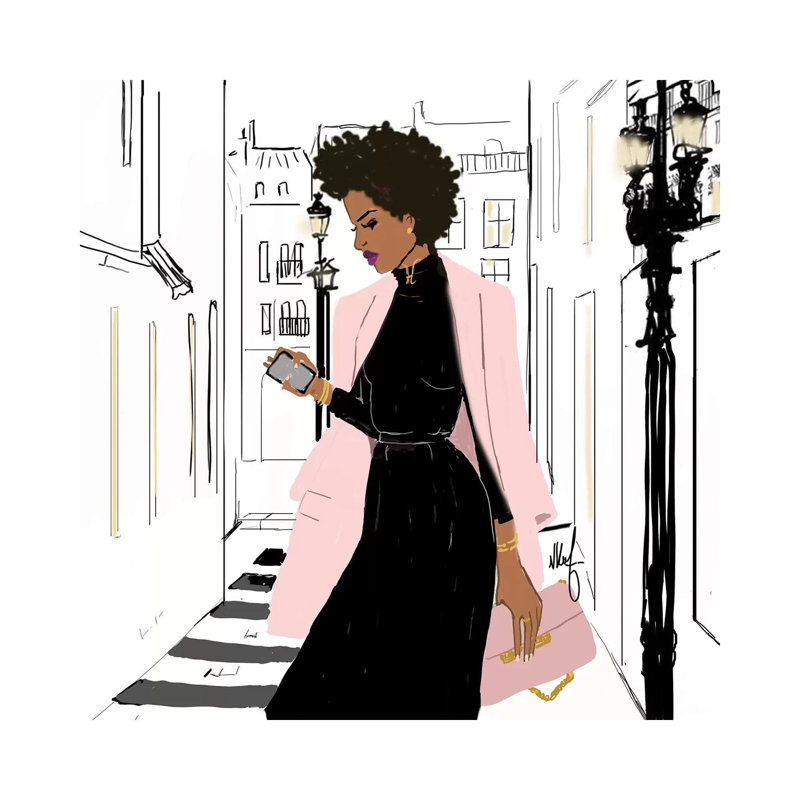 "Pink Thursday" par Nicholls Kobi, reproduction d’art, Pas de tapis, Toile tendue, H 12 po x l 12 po x P 0,75 po