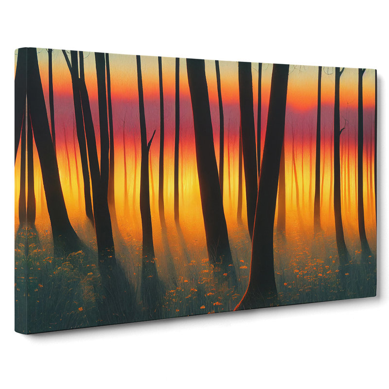 Striking Forest Sunset Vol.4 - Wrapped Canvas, 40cm H x 60cm W x 3cm D