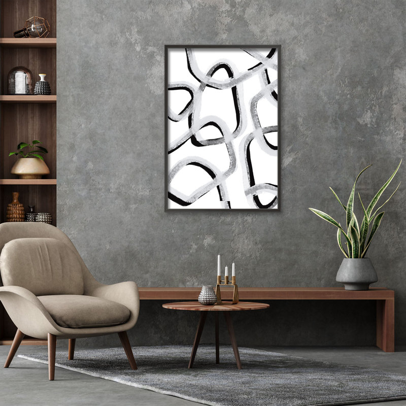 «Abstract Make You Stay» par Uplusmestudio - Œuvre d'art encadrée sur papier, H 48 po x l 32 po