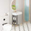 Meuble-lavabo à tablettes ouvertes avec lavabo et porte en céramique, armoire de rangement à tablette ouverte, meuble-lavabo de salle de bain-113448615