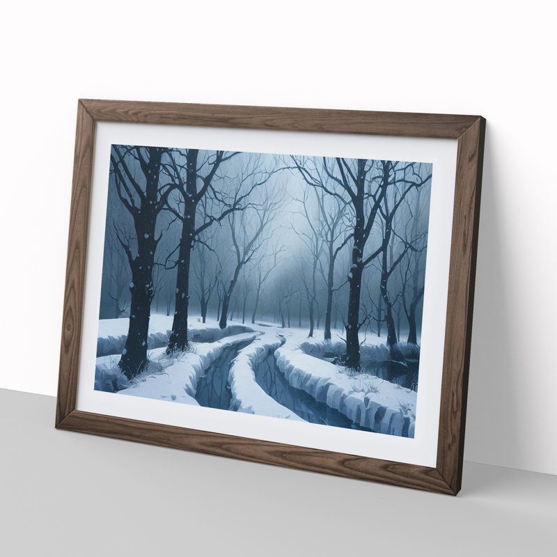 Awesome Winter Forest - Framed Print, 25cm H x 34cm W x 2cm D, Walnut