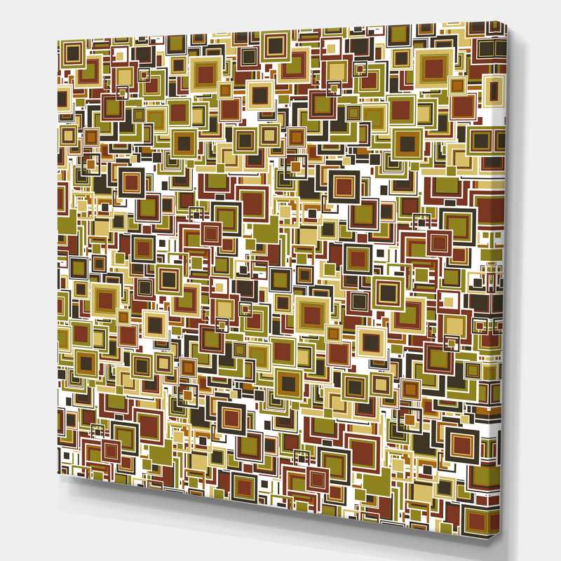 «Cubist Geometric Composition», reproduction d'impression sur toile, H 16 po x l 16 po x p 1 po, Toile tendue