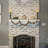 Rustic Floating Wood Fireplace Mantel Shelf with Arched Corbels - Pine Wood-164010024-164010030