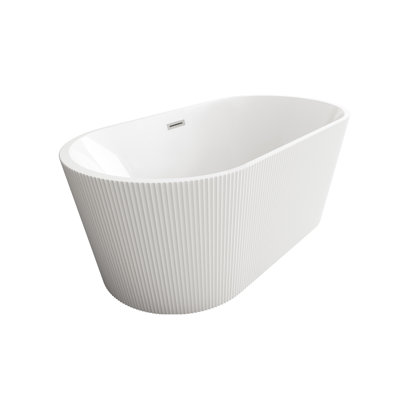 59 Inch Bathtub in Glossy White with Trim