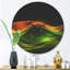 Horloge murale moderne abstraite vert jaune en noir-63618000