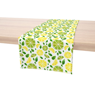Rectangular Floral Cotton Twill Table Runner