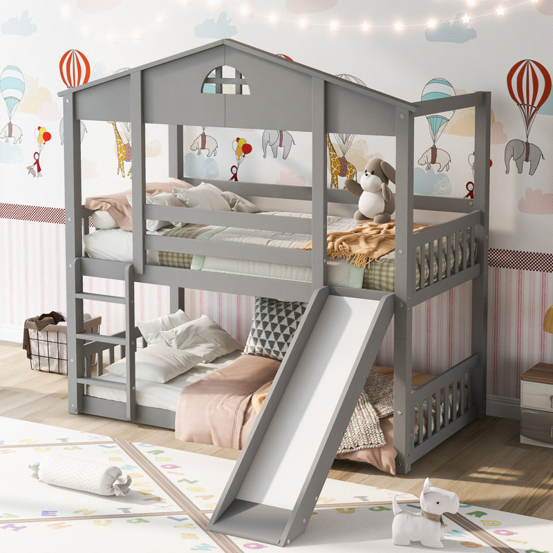 Slat Bed, Gray
