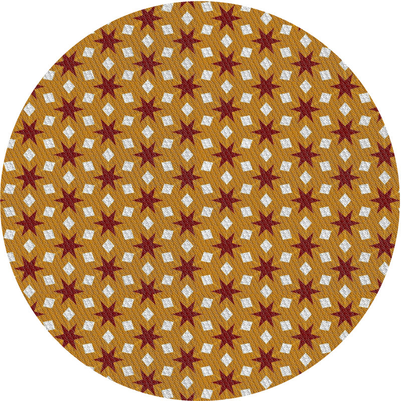Tapis orange tissé à la machine, Rond 3 pi