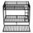 Metal Bunk Bed Full Over Full with Trundle for 3 Kids/Teens/Adults, Heavy-Duty Metal Bunk Bed Frame with Ladder & Safety Guardrail, Space-Saving Design for Bedroom/Kidsroom/Dorm, Black-524424548