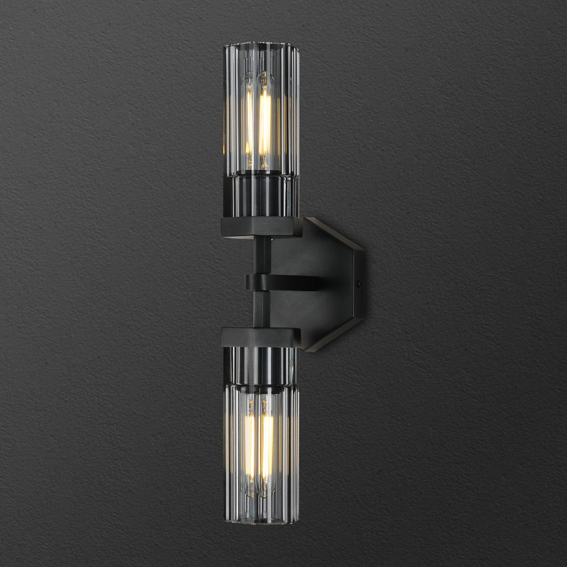 2-light Dimmable Crystal Wall Sconce