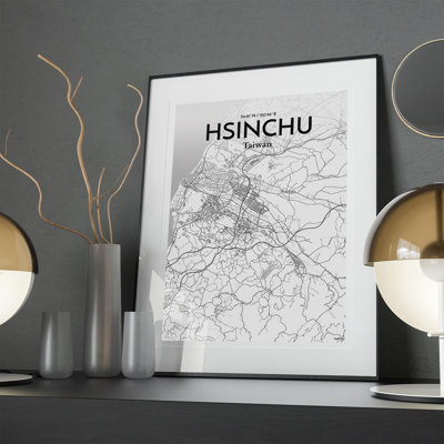 Hsinchu City Map In Tones - No Frame Print