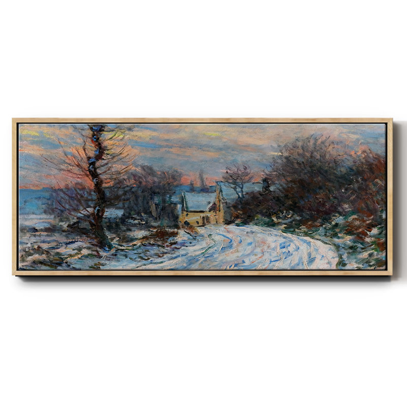 Road to Giverny in Winter, 1885 (1) - Toile encadrée, H 20 po x l 50 po