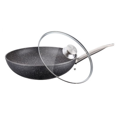 Wok en aluminium forgé avec revêtement de granit Peteroff