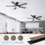 Ventilateur de plafond intérieur 42 po à 5 pales de 42 po avec lumières DEL, télécommande, commande vocale par Alexa, intensité variable, moteur à courant continu-241851668-241851657
