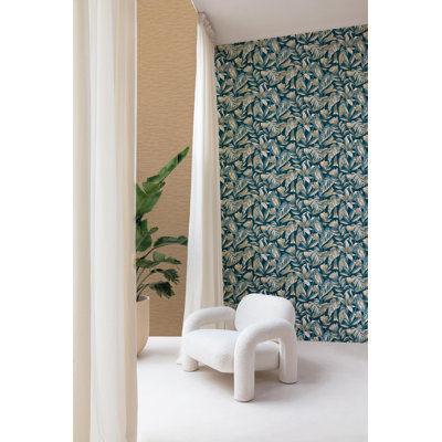 Rouleau de papier peint feuilles tropicales 33 pi x 21 po Blerona