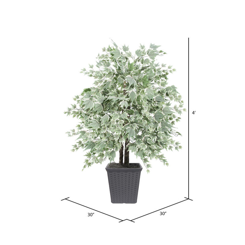 Érable artificiel en pot 48 po, gris