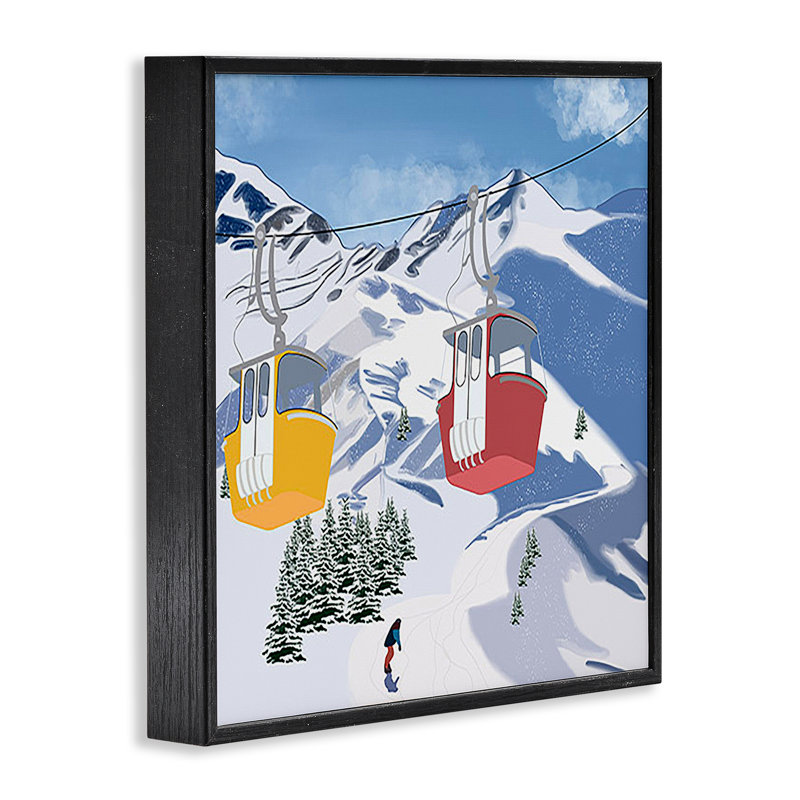  Remontée mécanique au-dessus d'une vaste montagne, estampe numérique par Ashley Singleton, H 12 po x l 12 po