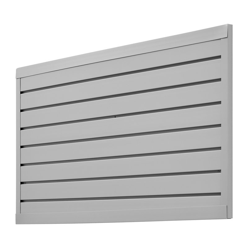 Panneau à lattes en PVC pour garage avec conception modulaire, H 25,4 po x l 48,2 po x P 0,8 po, Gris
