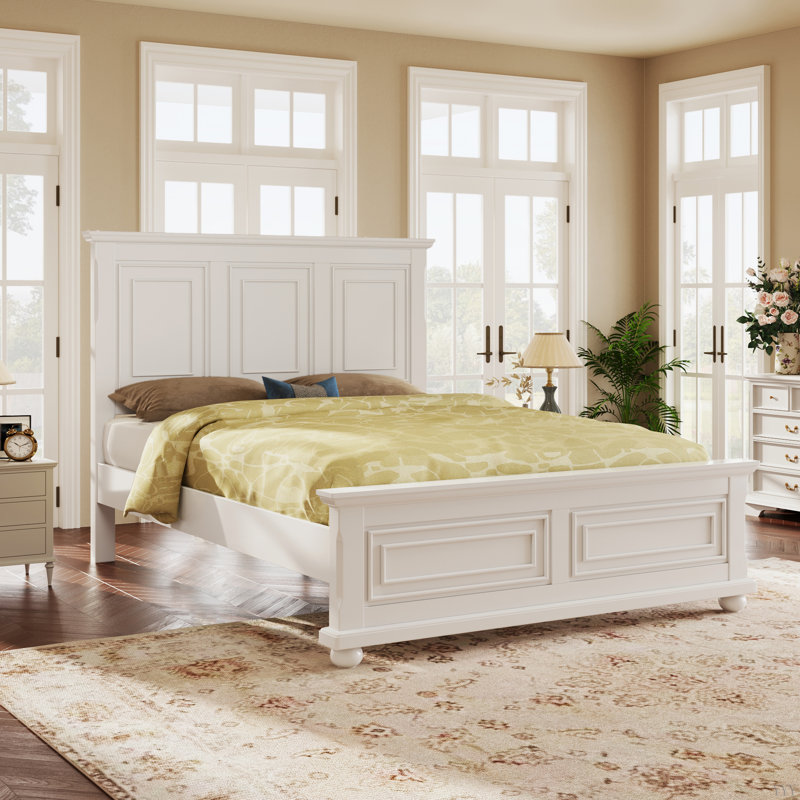 Lit traditionnel traditionnel style pin et pin, Brun, Grand lit
