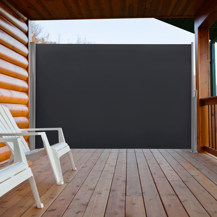 Patio Retractable Side Awning with Aluminum Frame, Waterproof Privacy Screen for Garden and Pools