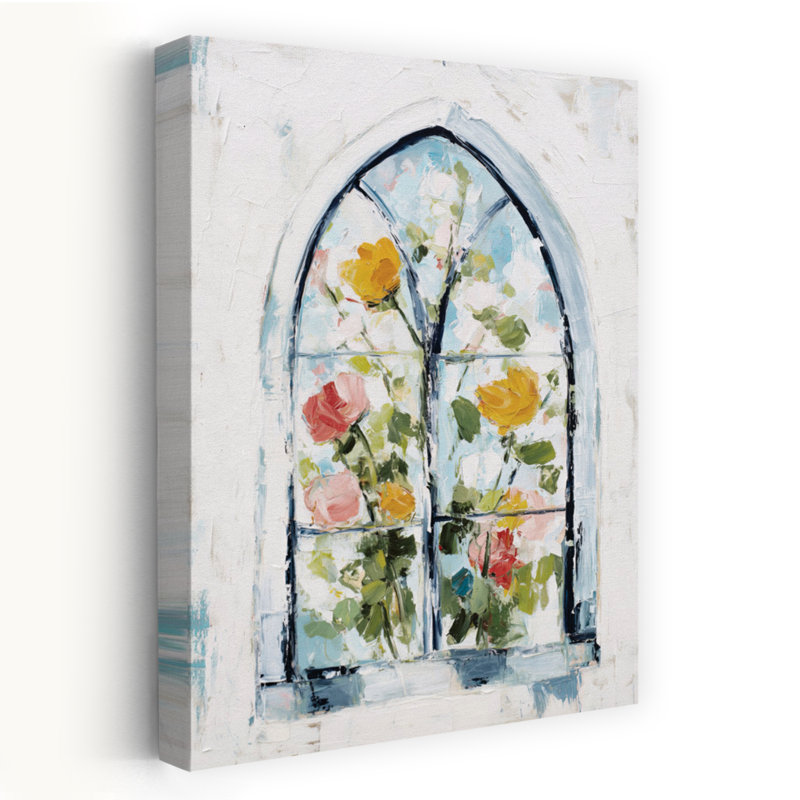Rêves de vitrail coloré, art floral délicat contemporain, H 24 po x l 16 po
