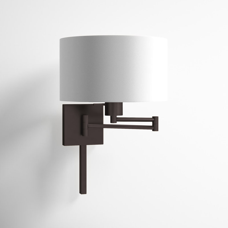 Kevyn Swing Arm Sconce, Off White, Bronze