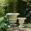 Ensemble de pots à fleurs en magnésium et urne avec design classique d'intérieur / extérieur de 2 à 20 po, ivoire 15 po