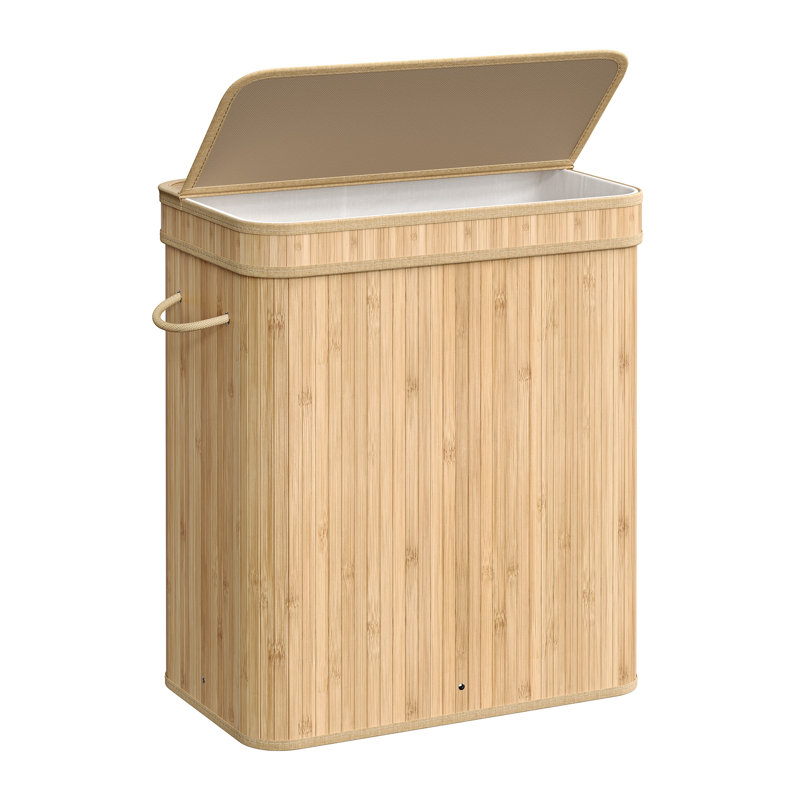 Bamboo Laundry Hamper with Handles, Natural
