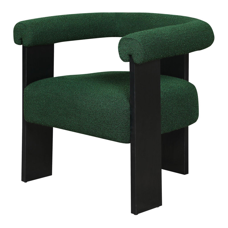 Chaise d'appoint rembourrée Boucle, Vert