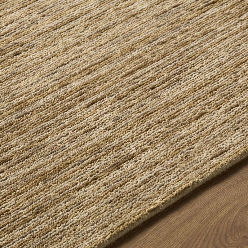 El Corte Handmade Cotton and Wool Area Rug, Tan, Rectangle 10' x 14'