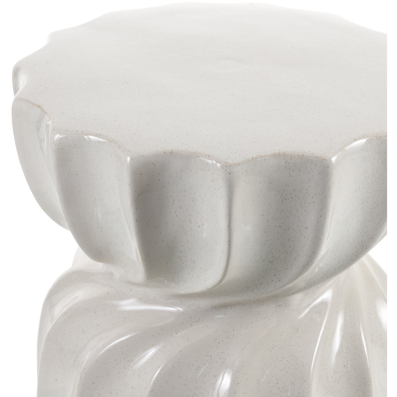 Stonesfield Ceramic Accent Stool, Cream