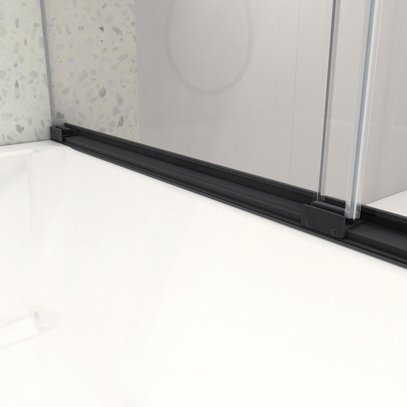 Porte de douche coulissante noire matte sans cadre North American