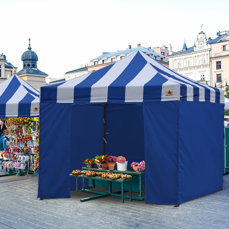 10 pi. L 10 pi. D Auvent escamotable en fer, Bleu