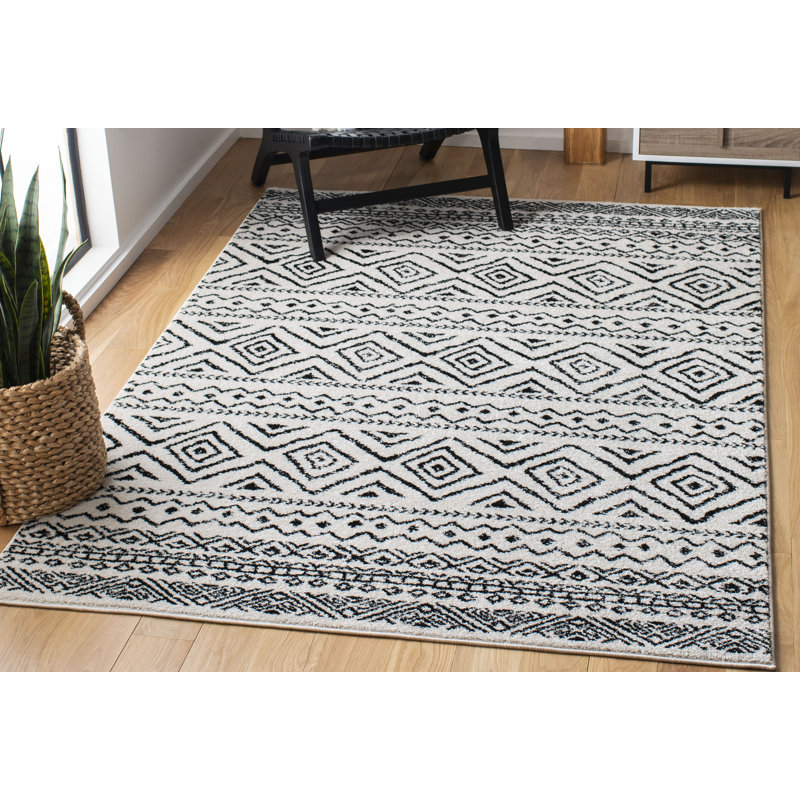 Tapis noir / ivoire Strom Southwestern, Rectangle 10 pi x 13 pi
