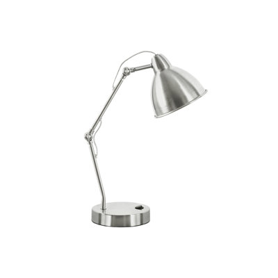 Lighting, 17"H, Table Lamp, Usb Port Included, Nickel Metal, Nickel Shade, Modern