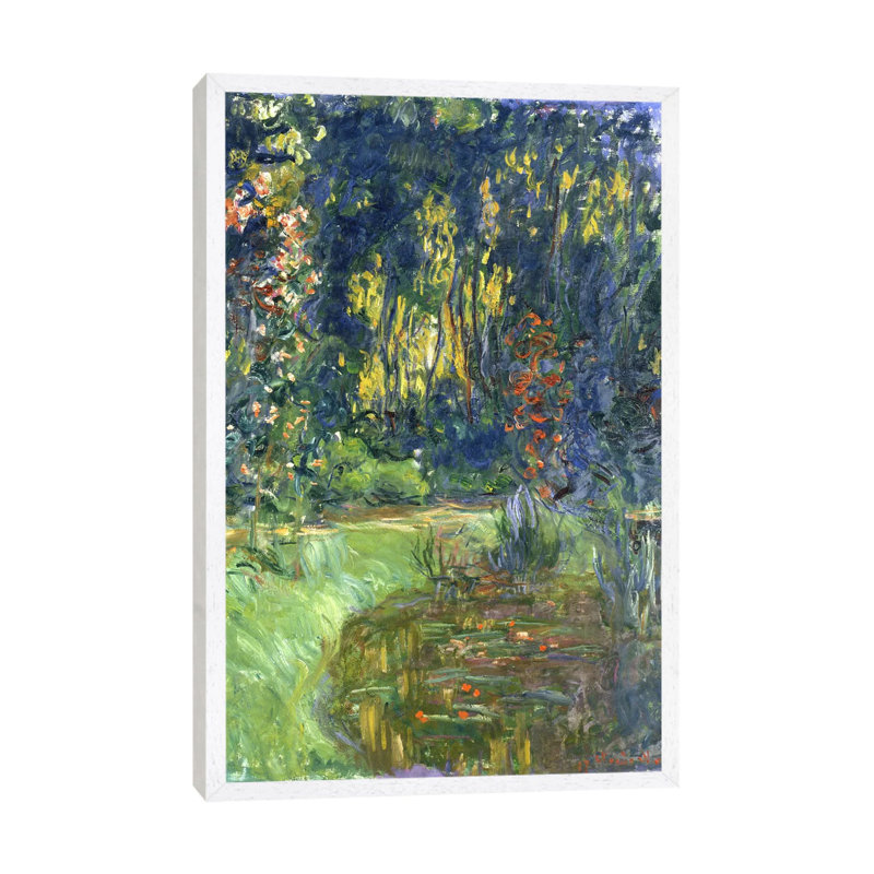 Garden Of Giverny, 1923 by Claude Monet - Painting on Canvas, 66.04 cm H x 45.72 cm W, White Framed