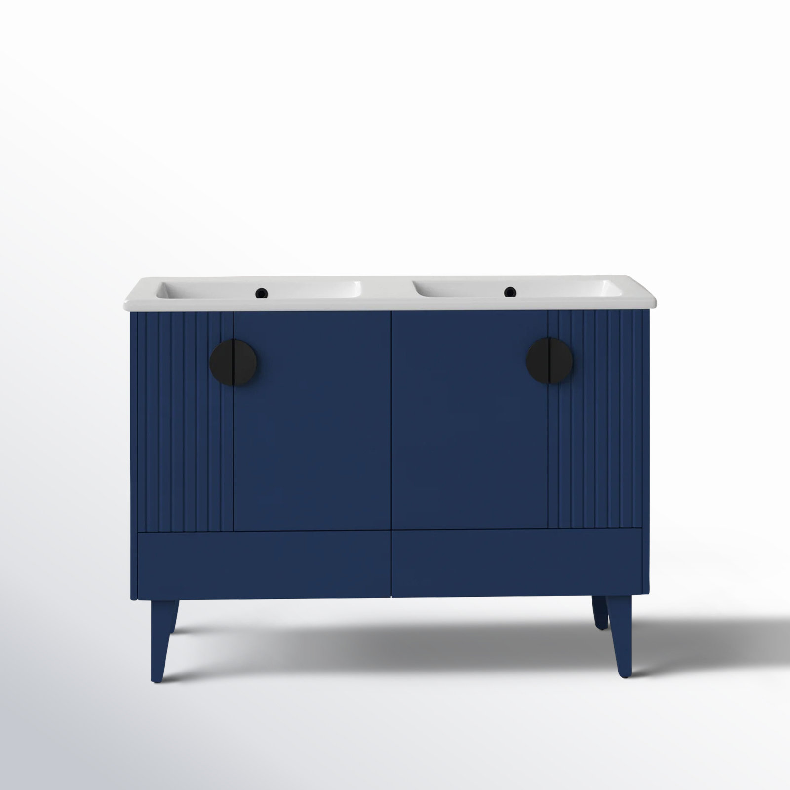 Saimah 47.25'' Double Bathroom Vanity, Black, Navy Blue