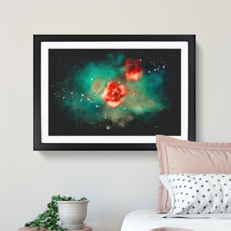 Rose Garden - Picture Frame Graphic Art, 62cm H x 87cm W x 2cm D, Black Framed