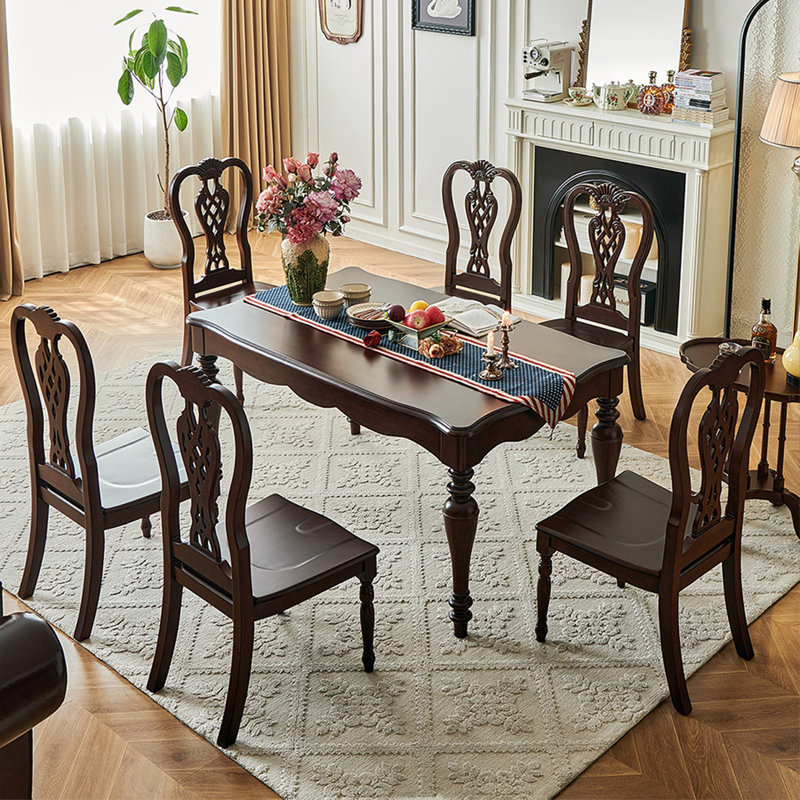 Elegant and durable solid wood table set, Walnut
