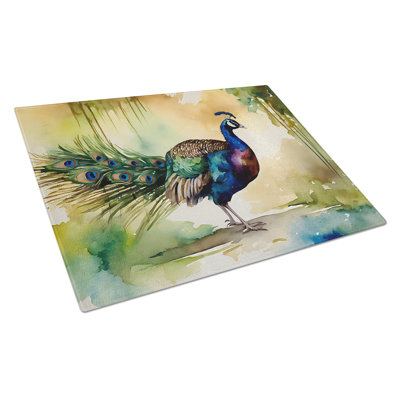 Peacock Glass Cutting Board