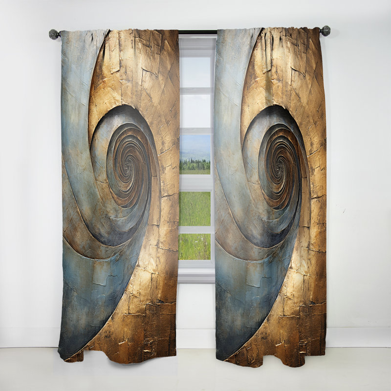 Gold Black Timeless Turn III - Modern Velvet Curtain - Room Darkening - 1 Panel, 52" W x 90" L
