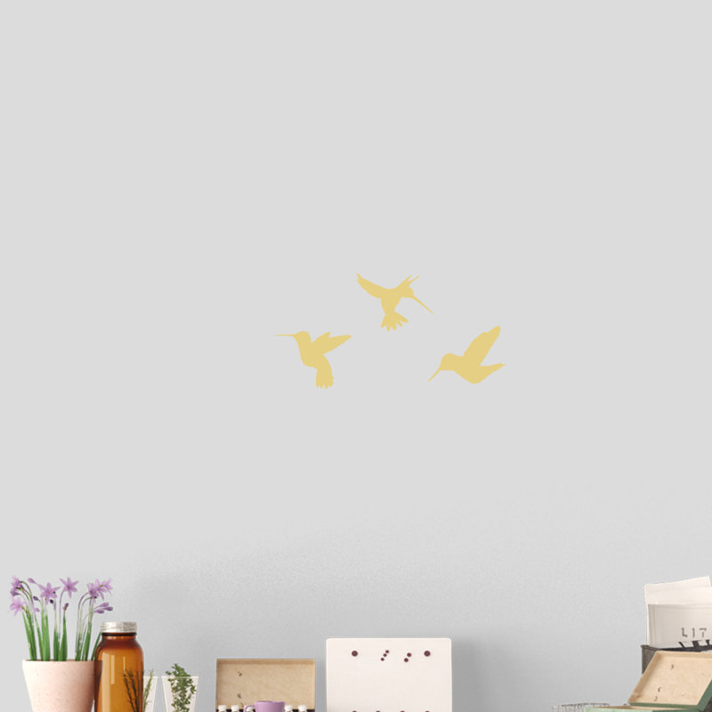 Adhésif décoratif colibris, Beige clair