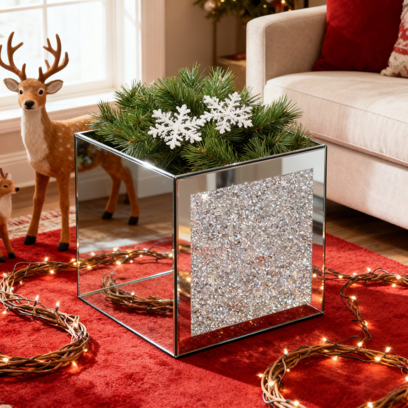 Bac décoratif en verre à miroir