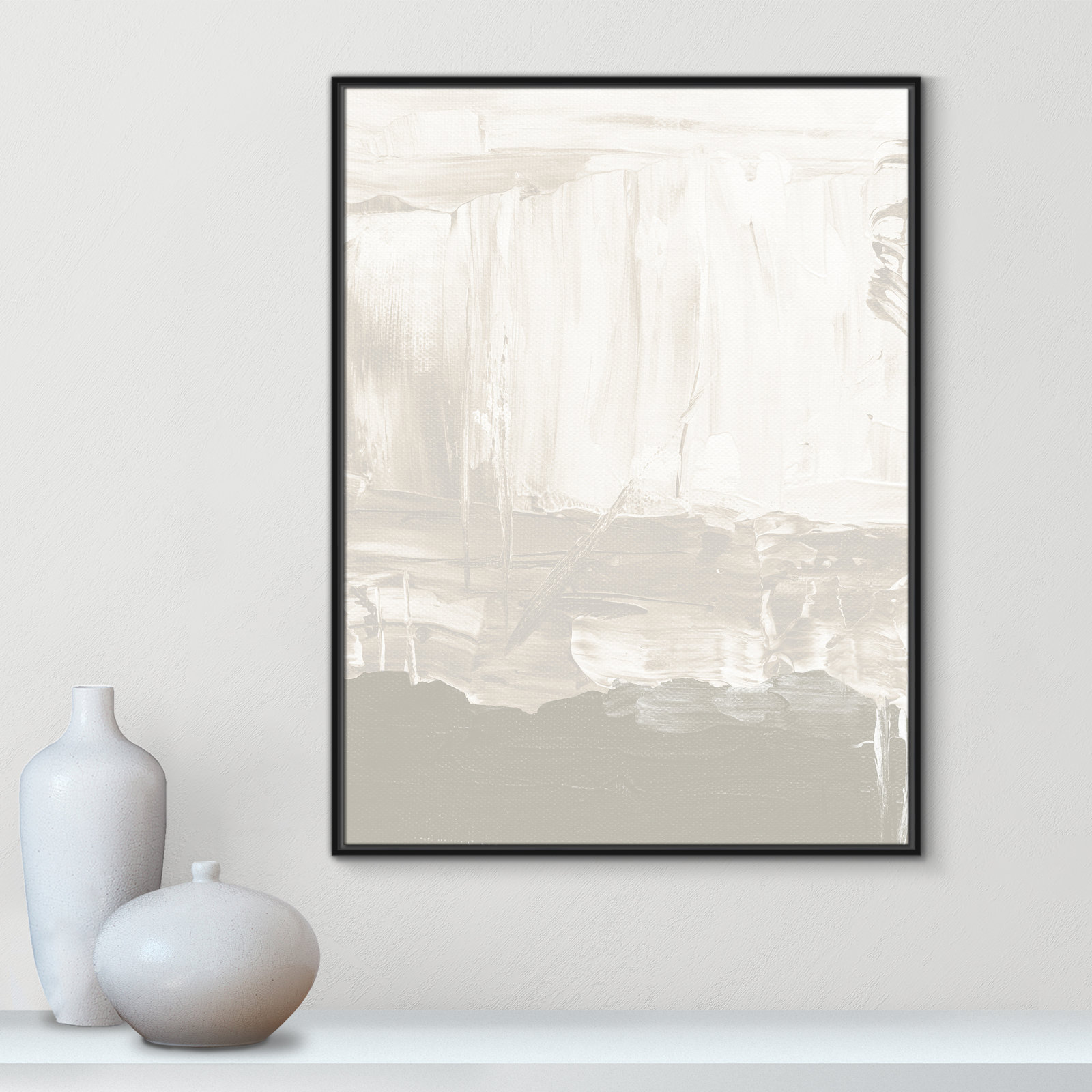 Albie "Taupe Abstract" Print, Black, 41.5" H x 31.5" W