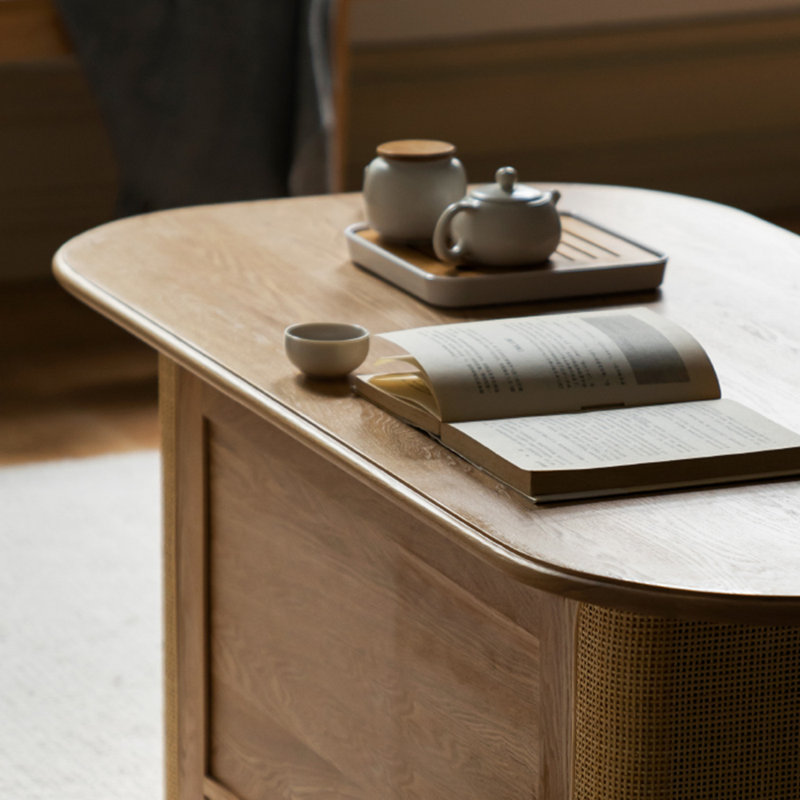 Table à thé en rotin et bois massif