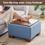Repose-pieds de rangement carré 23,2 po avec plateau en bois-374651860-383384377