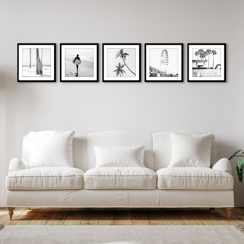 Ensemble de 5 cadres photo Bulovka avec passe-partout en plexiglas, Noir, 15 po x 15 po