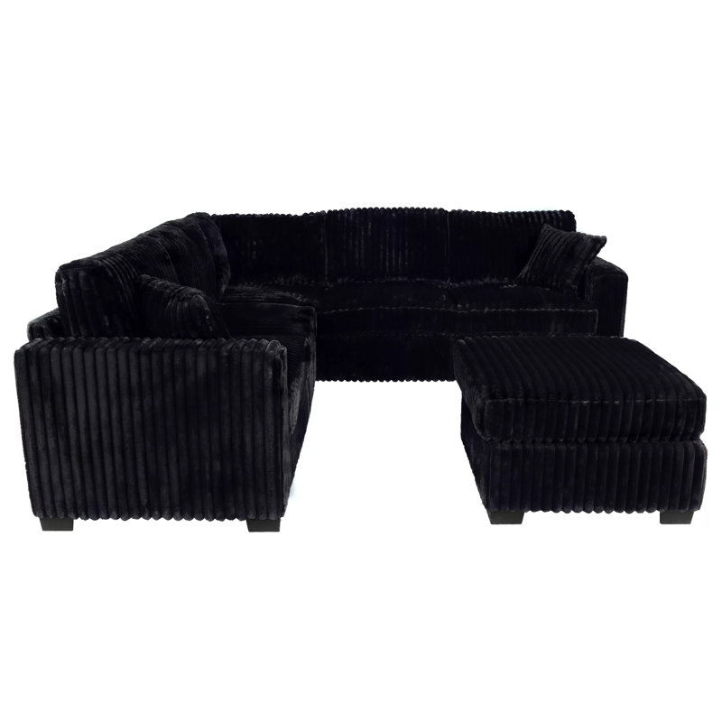 Ensemble modulaire en velours côtelé, Velours côtelé noir
