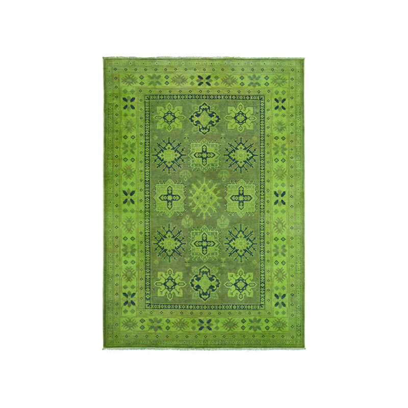 Tapis oriental rectangulaire en laine noué à la main surteint 5 pi 9 po x 8 pi 7 po - MOA10220280